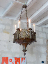 Load image into Gallery viewer, Gorgeous Antique French Crown Sanctuary Church Chandelier Ceiling Religious 19TH
