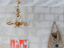 Load image into Gallery viewer, MASCA Vintage Florentine Ceiling Hollywood Regency Mid Century Chandelier 1970's
