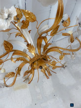 Load image into Gallery viewer, MASCA Vintage Florentine Ceiling Hollywood Regency Mid Century Chandelier 1970's
