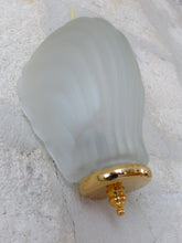 Load image into Gallery viewer, Gorgeous Vintage Wall Light Sconce Shell ART DECO molded Glass brass 1980
