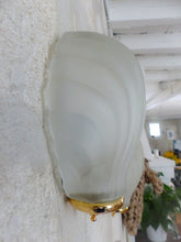 Load image into Gallery viewer, Gorgeous Vintage Wall Light Sconce Shell ART DECO molded Glass brass 1980
