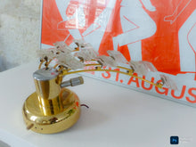 Load image into Gallery viewer, 1970’s Glass Brass and Chrome Wall Light by Oscar Torlasco for Stilkronen Design
