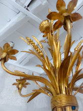 Load image into Gallery viewer, Gorgeous Gilded Chandelier Ceiling 70's Hollywood Regency Mid Century Wheat KOGL
