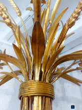 Load image into Gallery viewer, Gorgeous Gilded Chandelier Ceiling 70's Hollywood Regency Mid Century Wheat KOGL
