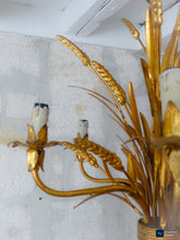Load image into Gallery viewer, Gorgeous Gilded Chandelier Ceiling 70's Hollywood Regency Mid Century Wheat KOGL
