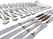 Load image into Gallery viewer, CHRISTOFLE MARLY Complete Table Dinner set 12 Place settings 49pc MINT condition
