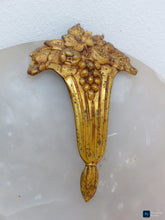 Load image into Gallery viewer, 1900 Gorgeous Antique French Alabaster Chandelier Ceiling Gilded Bronze Hall
