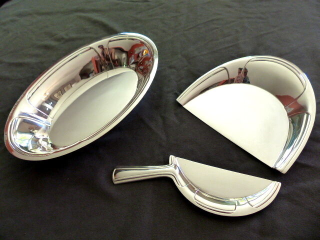 CHRISTOFLE Rare SET Antique Bread crumb scoop & Fruits dish ART DECO 1930