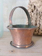 Load image into Gallery viewer, Late 18th Century small  Antique French Copper Rustic Basket Pot Garden
