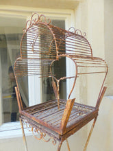 Load image into Gallery viewer, Large Antique French Napoleon III Iron Bird Cage Stand Decor Birdcage 19TH RARE
