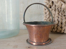 Load image into Gallery viewer, Late 18th Century small  Antique French Copper Rustic Basket Pot Garden
