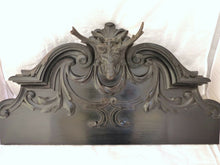 Load image into Gallery viewer, XL Antique Hand Carved Black Forest Pediment RARE 31&quot; Hunting Horns Stag 19th
