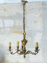 Load image into Gallery viewer, Late 19TH Antique French 5 Arms Ormolu Bronze Chandelier Ceiling Rococo Louis XV
