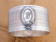 Load image into Gallery viewer, PAIR Antique French Sterling Silver Napkin Ring Highly Guilloche Style Cartouche
