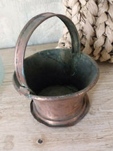 Load image into Gallery viewer, Late 18th Century small  Antique French Copper Rustic Basket Pot Garden
