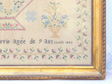 Load image into Gallery viewer, OMG Antique 19TH French Folk Art Sewing Stitchery Embroidery Alphabet 1842 RARE
