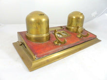 Load image into Gallery viewer, LARGE Antique French Brass Inkwell 1920 Desk - Rare Change the Date - Office
