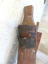 Load image into Gallery viewer, Large Antique Pair French Authentic Riding Boot Trees Solid Wood and Leather
