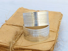 Load image into Gallery viewer, PAIR Antique French Sterling Silver Napkin Ring Highly Guilloche Style Cartouche
