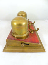 Load image into Gallery viewer, LARGE Antique French Brass Inkwell 1920 Desk - Rare Change the Date - Office
