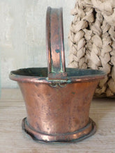 Load image into Gallery viewer, Late 18th Century small  Antique French Copper Rustic Basket Pot Garden
