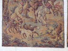 Load image into Gallery viewer, XL Large Antique French Tapestry Medieval Scenery 68x46&quot; RARE PAIR 19TH
