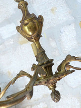 Load image into Gallery viewer, Late 19TH Antique French 5 Arms Ormolu Bronze Chandelier Ceiling Rococo Louis XV
