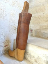 Load image into Gallery viewer, Large Antique Pair French Authentic Riding Boot Trees Solid Wood and Leather
