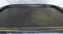 Load image into Gallery viewer, HUGE 29&quot; Antique 19th C French Empire Painted Tole Metal Toleware Rectangul Tray
