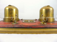 Load image into Gallery viewer, LARGE Antique French Brass Inkwell 1920 Desk - Rare Change the Date - Office
