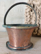 Load image into Gallery viewer, Late 18th Century small  Antique French Copper Rustic Basket Pot Garden
