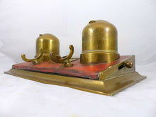 Load image into Gallery viewer, LARGE Antique French Brass Inkwell 1920 Desk - Rare Change the Date - Office
