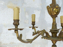 Load image into Gallery viewer, Late 19TH Antique French 5 Arms Ormolu Bronze Chandelier Ceiling Rococo Louis XV
