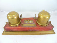 Load image into Gallery viewer, LARGE Antique French Brass Inkwell 1920 Desk - Rare Change the Date - Office
