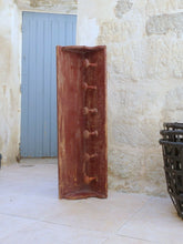 Load image into Gallery viewer, Gorgeous Primitive Antique FRENCH Wooden Coat Hat Rack 6 Turned Wood Knobs Red
