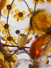 Load image into Gallery viewer, Vintage French Amber Flower Prisms Maison Bagues Style Antique Chandelier Lustre
