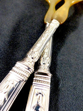 Load image into Gallery viewer, Era 1880 Antique French Sterling Silver 4pieces Salad &amp; Carving Set Napoleon III
