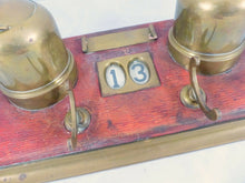 Load image into Gallery viewer, LARGE Antique French Brass Inkwell 1920 Desk - Rare Change the Date - Office
