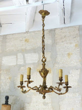 Load image into Gallery viewer, Late 19TH Antique French 5 Arms Ormolu Bronze Chandelier Ceiling Rococo Louis XV
