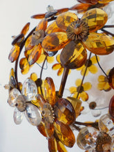 Load image into Gallery viewer, Vintage French Amber Flower Prisms Maison Bagues Style Antique Chandelier Lustre
