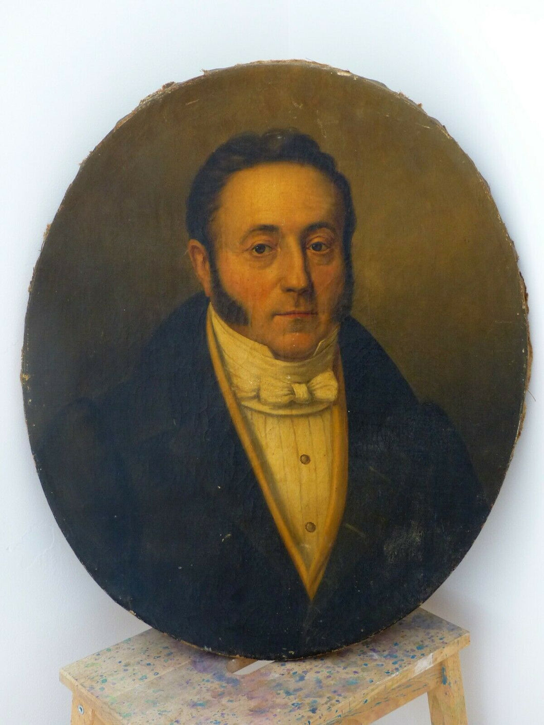 1810 French Oil Painting Gentleman 18TH Portrait EMPIRE RENAISSANCE - Tableau