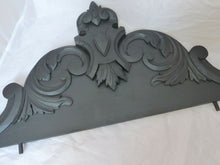 Load image into Gallery viewer, 36&quot; XL Large Antique French Hand Carved Wood Blacked Pediment Salvage 19TH
