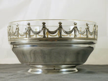 Load image into Gallery viewer, Antique French Fruit Bowl Dish Crystal &amp; Sterling Silver 925 Corbeille Plat
