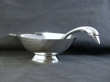 Load image into Gallery viewer, CHRISTOFLE &amp; Gallia Sauce boat &amp; spoon Swan C Fjerdingstad Saucière ART DECO
