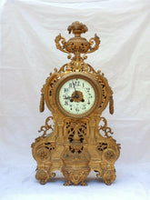 Load image into Gallery viewer, 22&quot; XXL Gorgeous Antique French Bronze Lion Clock 19TH Paris movement Gothic
