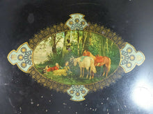 Load image into Gallery viewer, 28&quot; Antique 19th C. French Victorian Hand Painted Tole Metal Toleware Oval Tray
