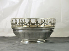 Load image into Gallery viewer, Antique French Fruit Bowl Dish Crystal &amp; Sterling Silver 925 Corbeille Plat
