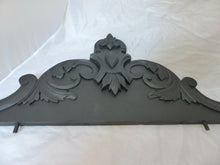 Load image into Gallery viewer, 36&quot; XL Large Antique French Hand Carved Wood Blacked Pediment Salvage 19TH
