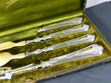 Load image into Gallery viewer, Antique French Sterling Silver 4pieces Salad &amp; Carving Set Napoleon III era 1870
