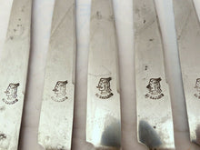 Load image into Gallery viewer, Antique French LouisXVI 12pc Dinner Knife Set Sterling Silver &amp; Ebony Steel 19TH
